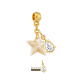 Mini Star with Gold Leaf and Zirconia Drop