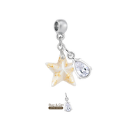 Mini Star with Gold Leaf and Zirconia Drop
