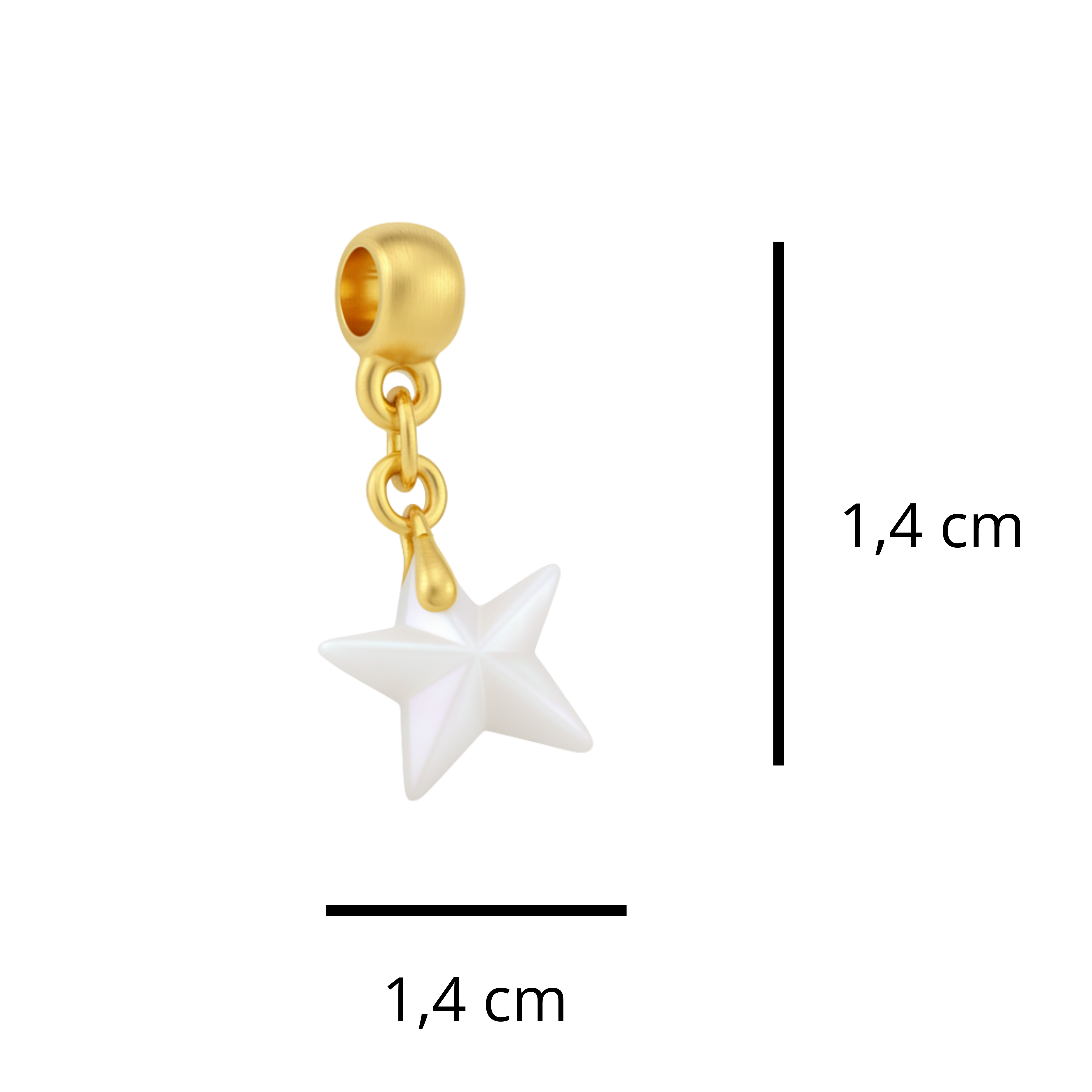Mini Star with Gold Leaf and Zirconia Drop
