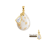 Chubby Mini Drop with Gold Leaf and Zirconia Drop