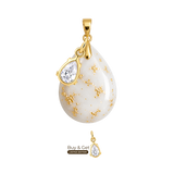 Chubby Mini Drop with Gold Leaf and Zirconia Drop