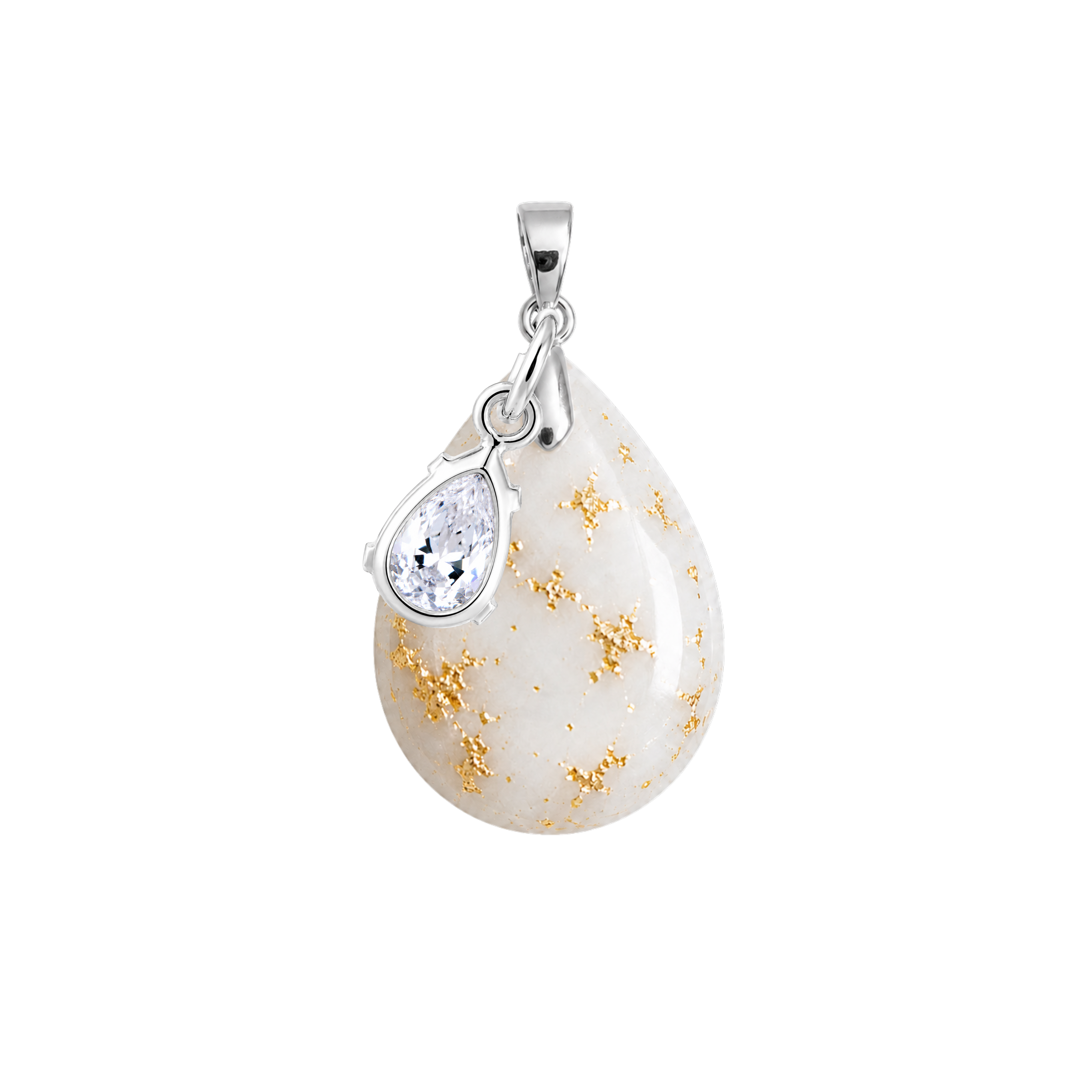 🎁 Chubby Mini Drop Gold Leaf with Zirconia Drop