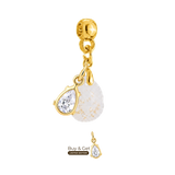 Mini Diamond Drop with Gold Leaf and Zirconia Drop