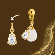 Additional Charm Gold Leaf with Zirconia Drop