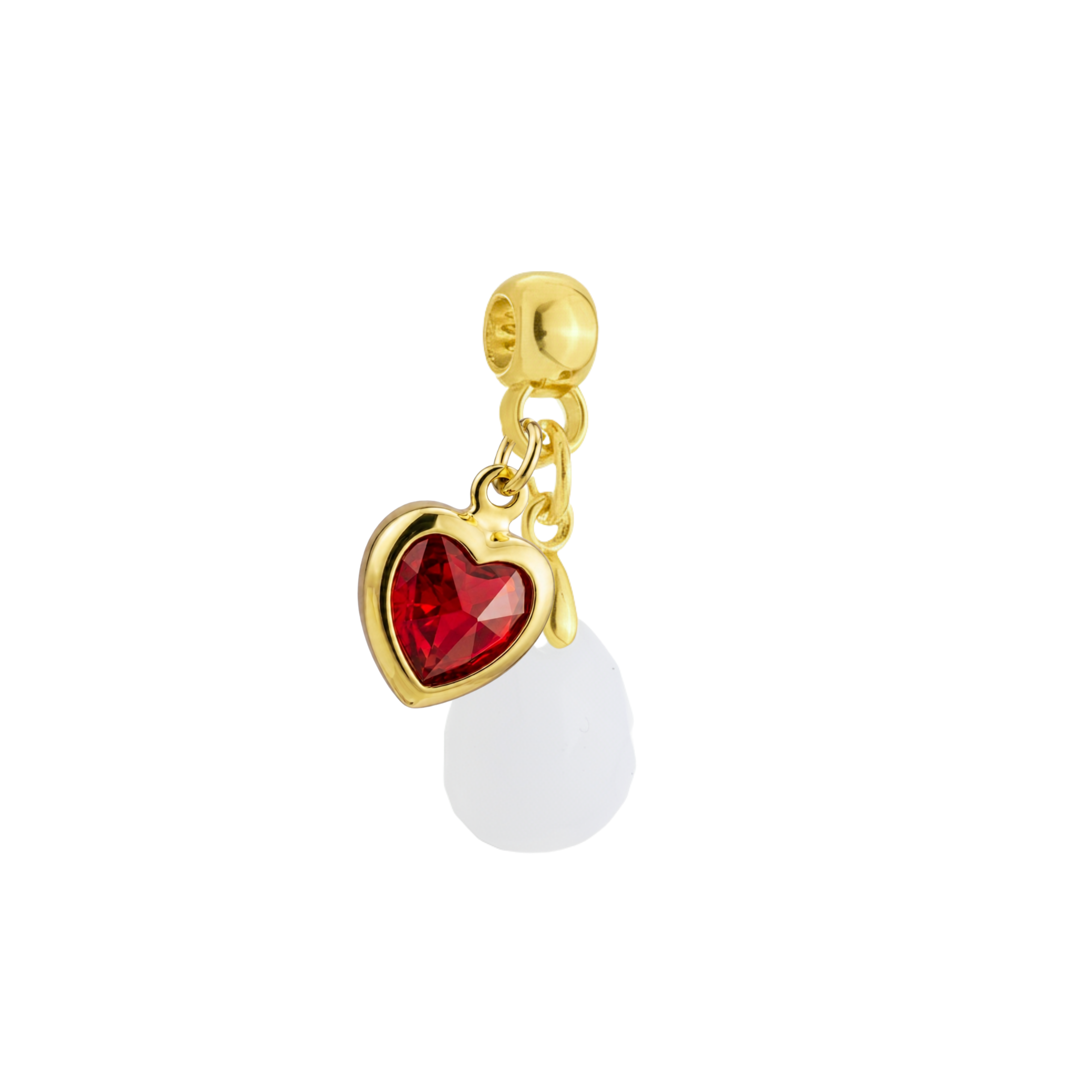 Mini Diamond Drop with Ruby Heart