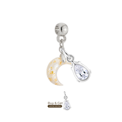 Mini Moon with Gold Leaf and Zirconia Drop