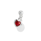 Mini Textured Circle with Ruby Heart