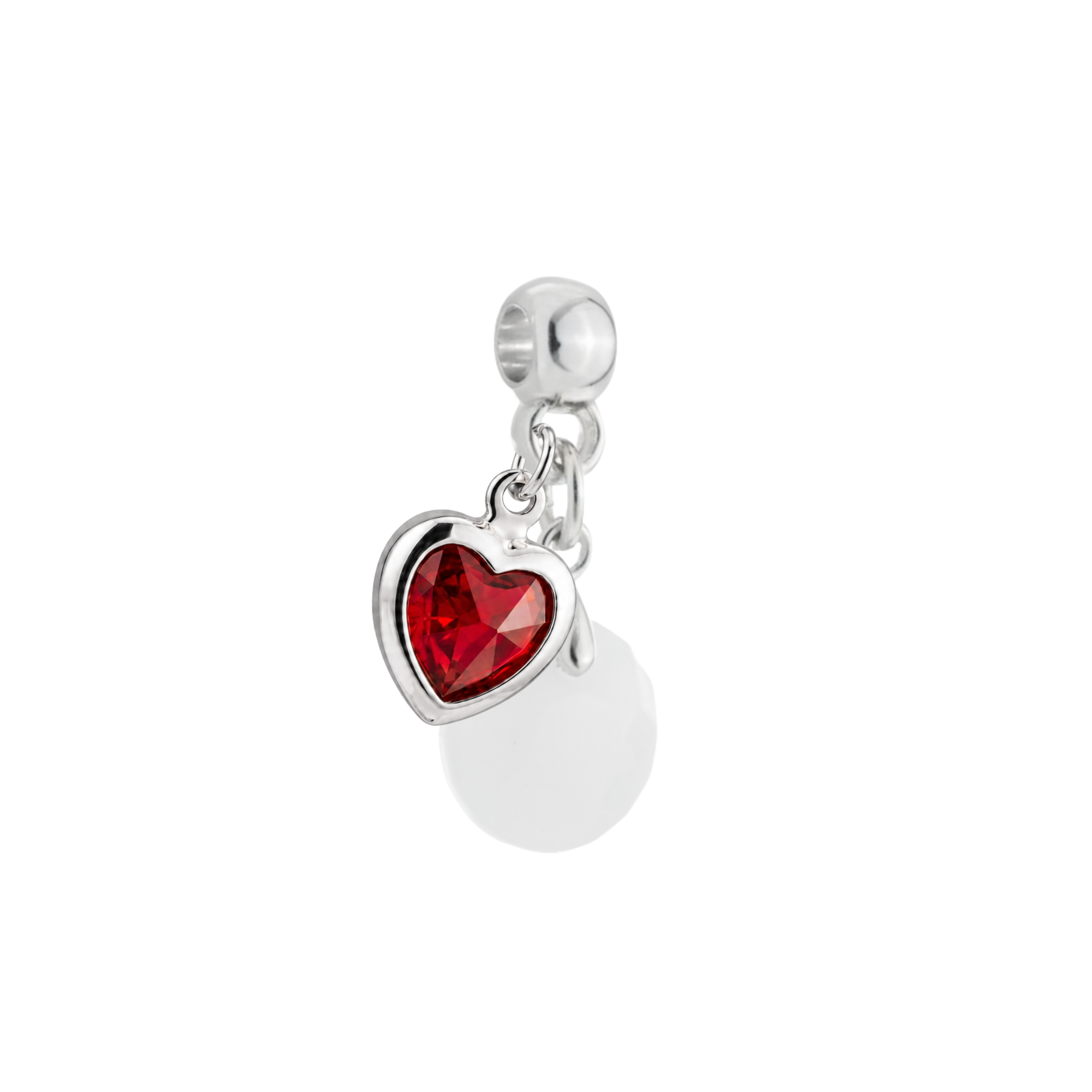 Mini Textured Circle with Ruby Heart