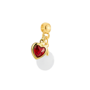Mini Textured Circle with Ruby Heart