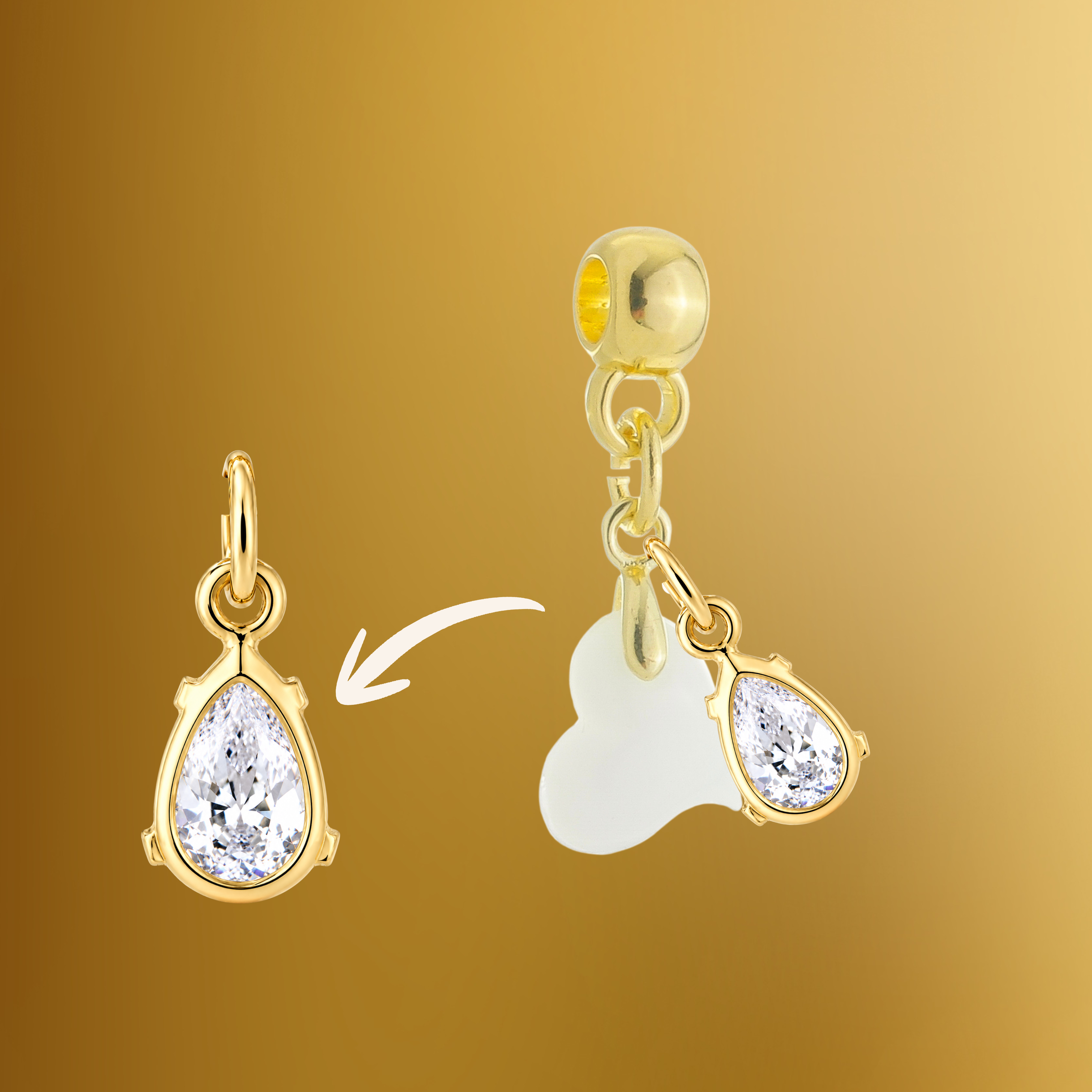 Additional Charm with Zirconia Drop