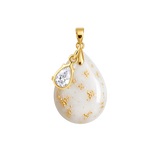 🎁 Chubby Mini Drop Gold Leaf with Zirconia Drop