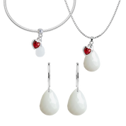 Diamond Drop with Ruby Heart