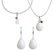 Gota Lapidada con Corazón Rubí