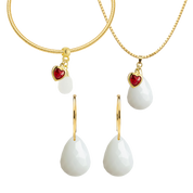 Diamond Drop with Ruby Heart