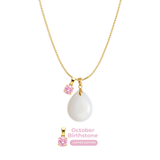 Chubby Mini Drop with Chain and Birthstone Pendant