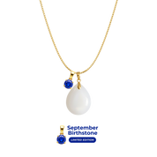 Chubby Mini Drop with Chain and Birthstone Pendant