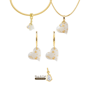 Twisted Heart with Gold Leaf and Zirconia Drop
