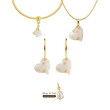 Twisted Heart with Gold Leaf and Zirconia Drop