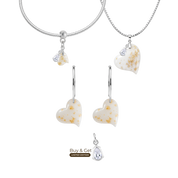 Twisted Heart with Gold Leaf and Zirconia Drop